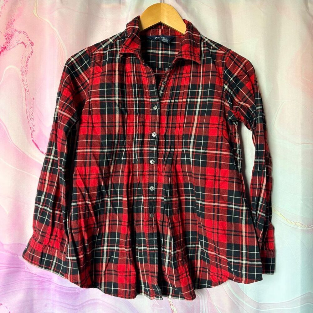 Ralph Lauren Red, Black and White Plaid Button-Down Shirt